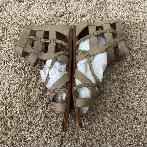 Sigerson Morrison Tan Leather Cage Gladiator Sandals Size 6B Narrow - Picture 4 of 8
